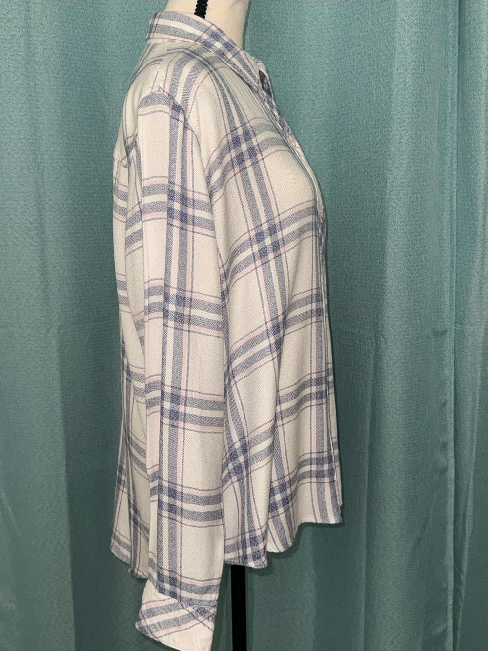 Rails Hunter Plaid Button Down Shirt White Blush Patriot Size L EUC - Picture 4 of 9